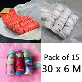 Throw Streamers - Multicolor - Pack of 15 (30 x 6 Meters)